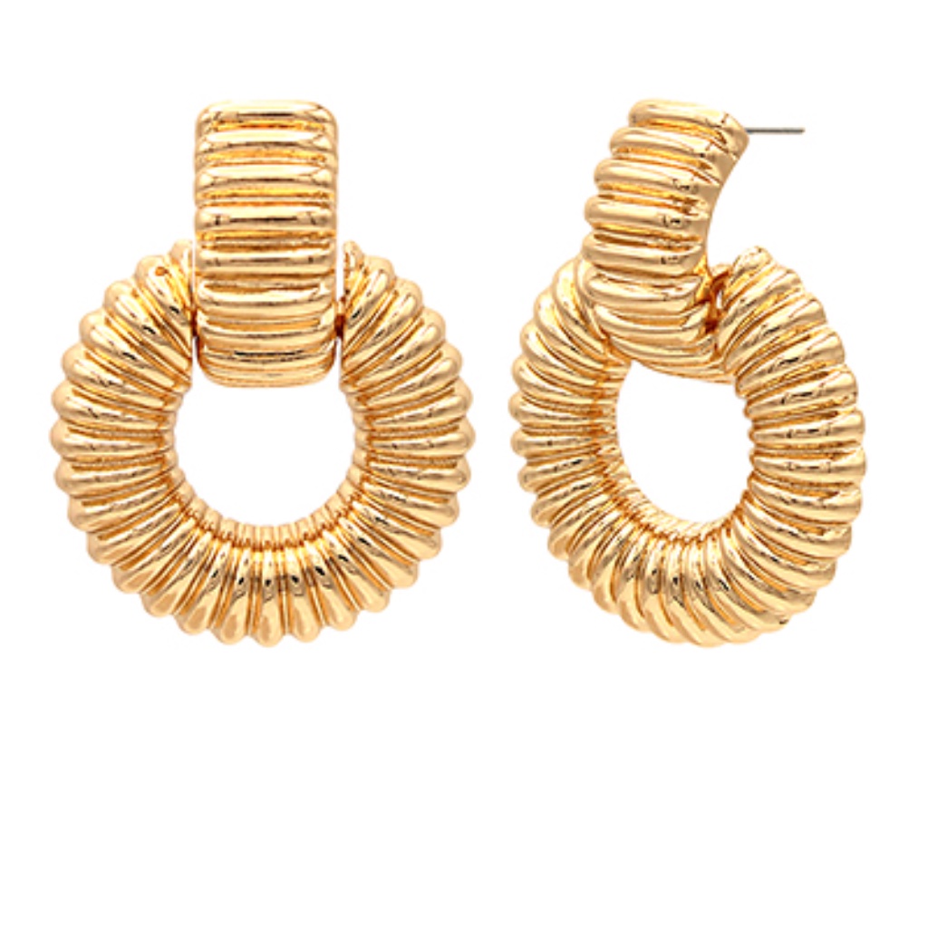 Embo Textured Door Knocker Earrings